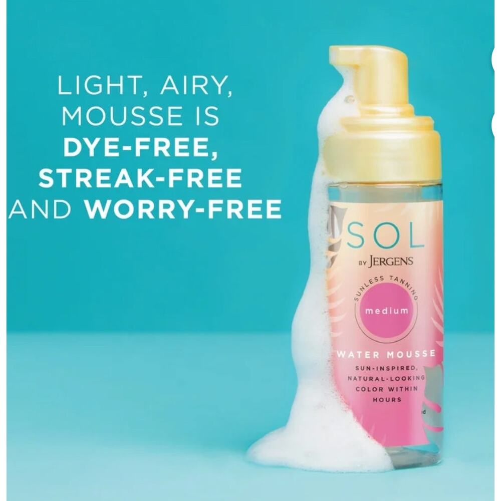 SOL by Jergens water Mousse Sun inspired natural looking color within Hours NEW